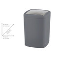 Cos de gunoi Barcelona, Wenko, 20.5x20.5x28.5 cm, plastic/TPE, gri inchis