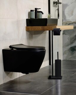 20x20x71.5 cm, Negru, Suport hartie igienica