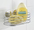 Polita pentru baie Turbo-Loc, Wenko, 23.5x13.5x10.5 cm, metal/otel, argintiu lucios