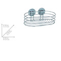 Polita pentru baie Turbo-Loc, Wenko, 23.5x13.5x10.5 cm, metal/otel, argintiu lucios