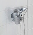 Suport pentru uscatorul de par Turbo-Loc, Wenko, 12.5x11.5x9 cm, inox, argintiu lucios