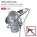 Suport pentru uscatorul de par Turbo-Loc, Wenko, 12.5x11.5x9 cm, inox, argintiu lucios