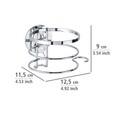 Suport pentru uscatorul de par Turbo-Loc, Wenko, 12.5x11.5x9 cm, inox, argintiu lucios