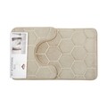 Set 2 covorase de baie, Casa Plastor, Honey,  45 x 73 cm, 37 x 45 cm, poliester/poliuretan/PVC, bej