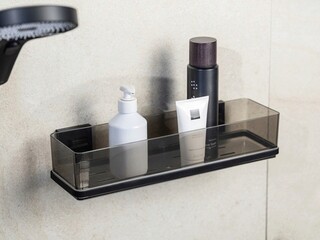 38.5x14.5x8.5 cm, Negru, Polita baie