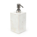 Dozator sapun lichid Nylla, Homla, 7.6x7.6x17.6 cm, marmura/lemn, alb