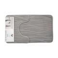 Set 2 covorase de baie, Casa Plastor, Waves, 45 x 73 cm, 37 x 45 cm, poliester/poliuretan/PVC, gri