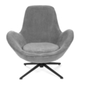 Fotoliu Lunaire, Homla, 86x76x87 cm, metal/catifea din poliester, gri
