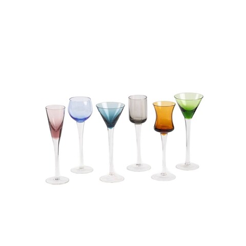 Set 6 pahare vodca Samber, Homla, 5.5x16 cm, sticla, multicolor