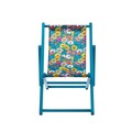 Sezlong Floral Aura, Homla, 58.5x42x52.5 cm, lemn, albastru