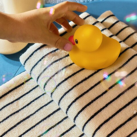 Prosop de baie Rander, Homla, 70x130 cm, bumbac, alb/negru