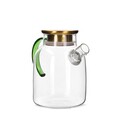 Ceainic Kubbe, Homla, 1.8 L, sticla/inox, verde/auriu