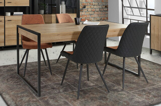 166x90.2x76.9 cm, Stejar;Negru