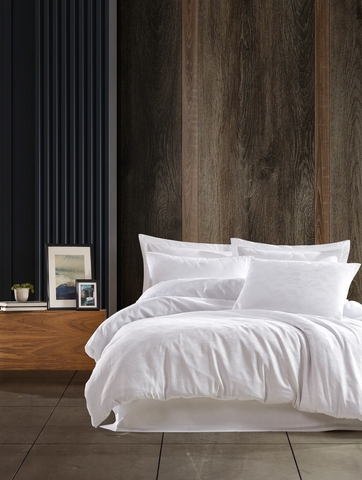 Lenjerie de pat dubla, Lily - White, Şaheser, Bumbac