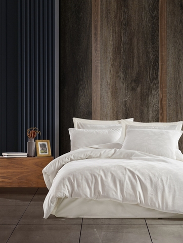 Lenjerie de pat dubla, Lily - Cream, Şaheser, Bumbac