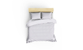 Lenjerie de pat dubla Super King (FR), 3 piese, Elegant - White, Cotton Box, Bumbac Satinat