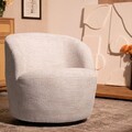 Fotoliu pivotant Svingen, Homla, 77x65.5x69 cm, MDF/poliester, ecru