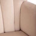 Fotoliu Mills, Homla, 75x60x102 cm, metal/catifea din poliester, bej