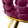 Scaun Bubble Beam, Homla, 56.5x52x87 cm, metal/catifea din poliester, mov/auriu