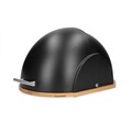 Cutie pentru paine Darvin, Homla, 37x26x22 cm, plastic/bambus, negru/natur
