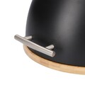 Cutie pentru paine Darvin, Homla, 37x26x22 cm, plastic/bambus, negru/natur