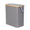 Cos de rufe Nellie, Homla, 55.5x34.5x60 cm, poliester/bambus, gri inchis/natur