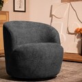 Fotoliu pivotant Svingen, Homla, 77x65.5x69 cm, MDF/poliester, gri