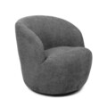 Fotoliu pivotant Svingen, Homla, 77x65.5x69 cm, MDF/poliester, gri