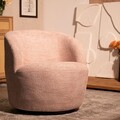 Fotoliu pivotant Svingen, Homla, 77x65.5x69 cm, MDF/poliester, roz