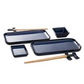 Set pentru sushi 8 piese Okinava, Homla, pentru 2 persoane, 28x26.5 cm, ceramica/bambus, albastru