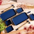 Set pentru sushi 8 piese Okinava, Homla, pentru 2 persoane, 28x26.5 cm, ceramica/bambus, albastru