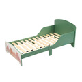 Pat pentru copii Green Forest, U-grow, 143x92.5x60 cm, lemn, verde
