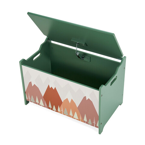 Organizator jucarii / mobilier camera copilului Green Forest, U-grow, 60x40x37 cm, lemn, verde
