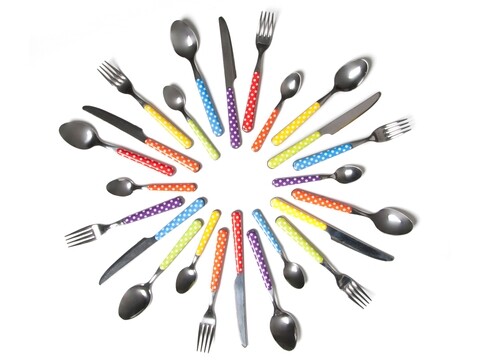 24 részes evőeszközkészlet, Bolero, Excelsa, rozsdamentes, többszínű