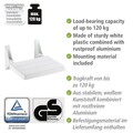 Scaun de dus rabatabil Secura, Wenko, 35x36x19 cm, aluminiu/ABS, alb