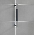 Maner de siguranta pentru baie Secura, Wenko, 40.5x9x5 cm, inox/silicon, antracit/argintiu lucios