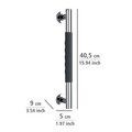Maner de siguranta pentru baie Secura, Wenko, 40.5x9x5 cm, inox/silicon, antracit/argintiu lucios