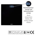 Cantar de baie LCD, Wenko, 28x28x2.2 cm, sticla/ABS, negru