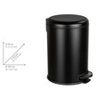 Cos de gunoi cu pedala Leman, Wenko, 30.5x37.5x44 cm, otel/polipropilena, negru