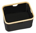 Cos pentru rufe Ecori, Wenko, 40x33x21.5 cm, bambus/poliester/polietilena, natur/negru
