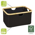 Cos pentru rufe Ecori, Wenko, 40x33x21.5 cm, bambus/poliester/polietilena, natur/negru