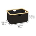 Cos pentru rufe Ecori, Wenko, 40x33x21.5 cm, bambus/poliester/polietilena, natur/negru