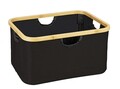 Cos pentru rufe Ecori, Wenko, 40x33x21.5 cm, bambus/poliester/polietilena, natur/negru