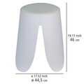 Scaunel pentru baie Comiso, Wenko, 44.5x46 cm, plastic/poliuretan, alb
