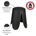Scaunel pentru baie Comiso, Wenko, 44.5x46 cm, plastic/poliuretan, negru