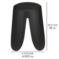 Scaunel pentru baie Comiso, Wenko, 44.5x46 cm, plastic/poliuretan, negru