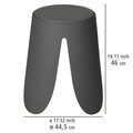 Scaunel pentru baie Comiso, Wenko, 44.5x46 cm, plastic/poliuretan, antracit