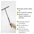 Racleta pentru baie cu maner telescopic Telescopic, Wenko, 26x3x37-59 cm, inox/cauciuc, negru