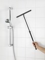 Racleta pentru baie cu maner telescopic Telescopic, Wenko, 26x3x37-59 cm, inox/cauciuc, negru