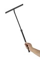 Racleta pentru baie cu maner telescopic Telescopic, Wenko, 26x3x37-59 cm, inox/cauciuc, negru